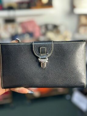 Bally Long Black Leather Wallet